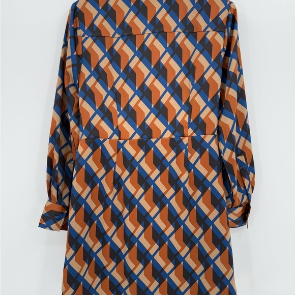 Banana Republic Satin Wrap Mini Dress in Orange Print Size 12 - Picture 14 of 14